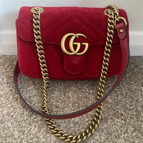 gucci gabe red velort|Gucci leather handbags.